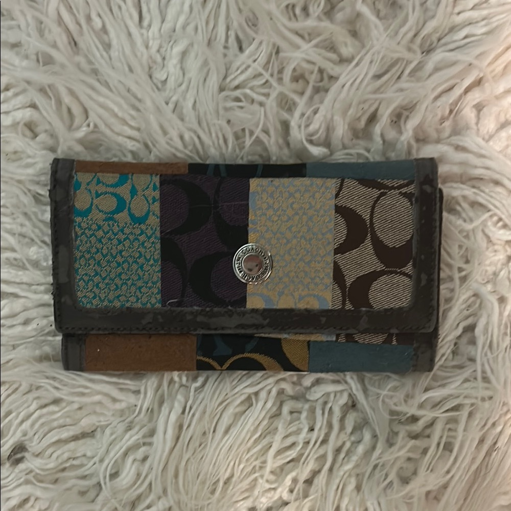 Coach Blue and Brown Wallets with Signature Design